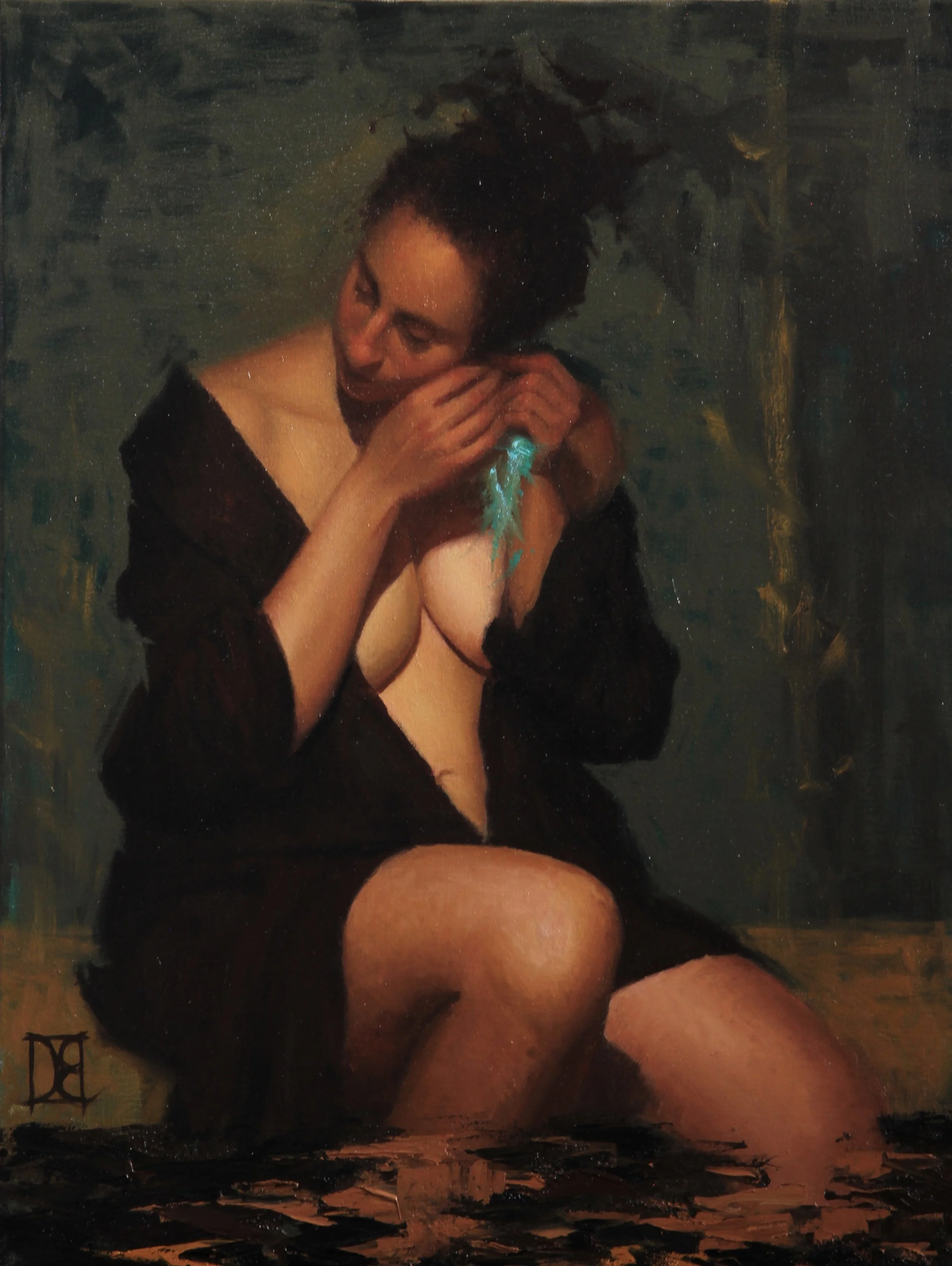 The Feather Earring 18x24 Oil on Canvas 1100$. SOLD