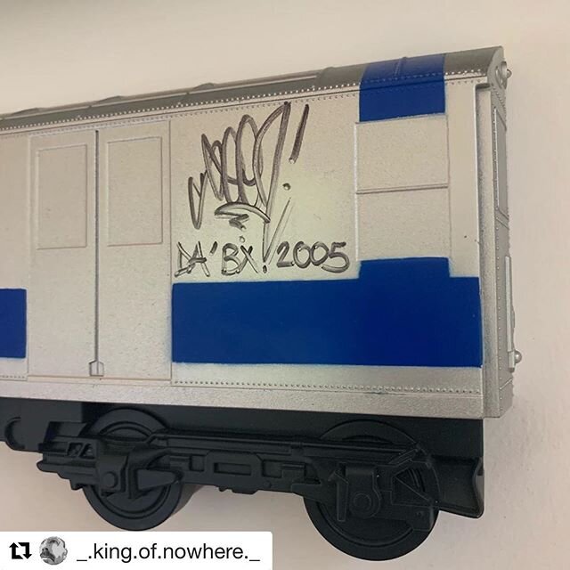 One of the SEEN #allcitystyle trains, this one is signed! #Repost @_.king.of.nowhere._ with @get_repost
・・・
My wife went to NYC back in 2004 and I got her to trek across town to pick up this subway car. Then in 2005 a friend was going to interview Se