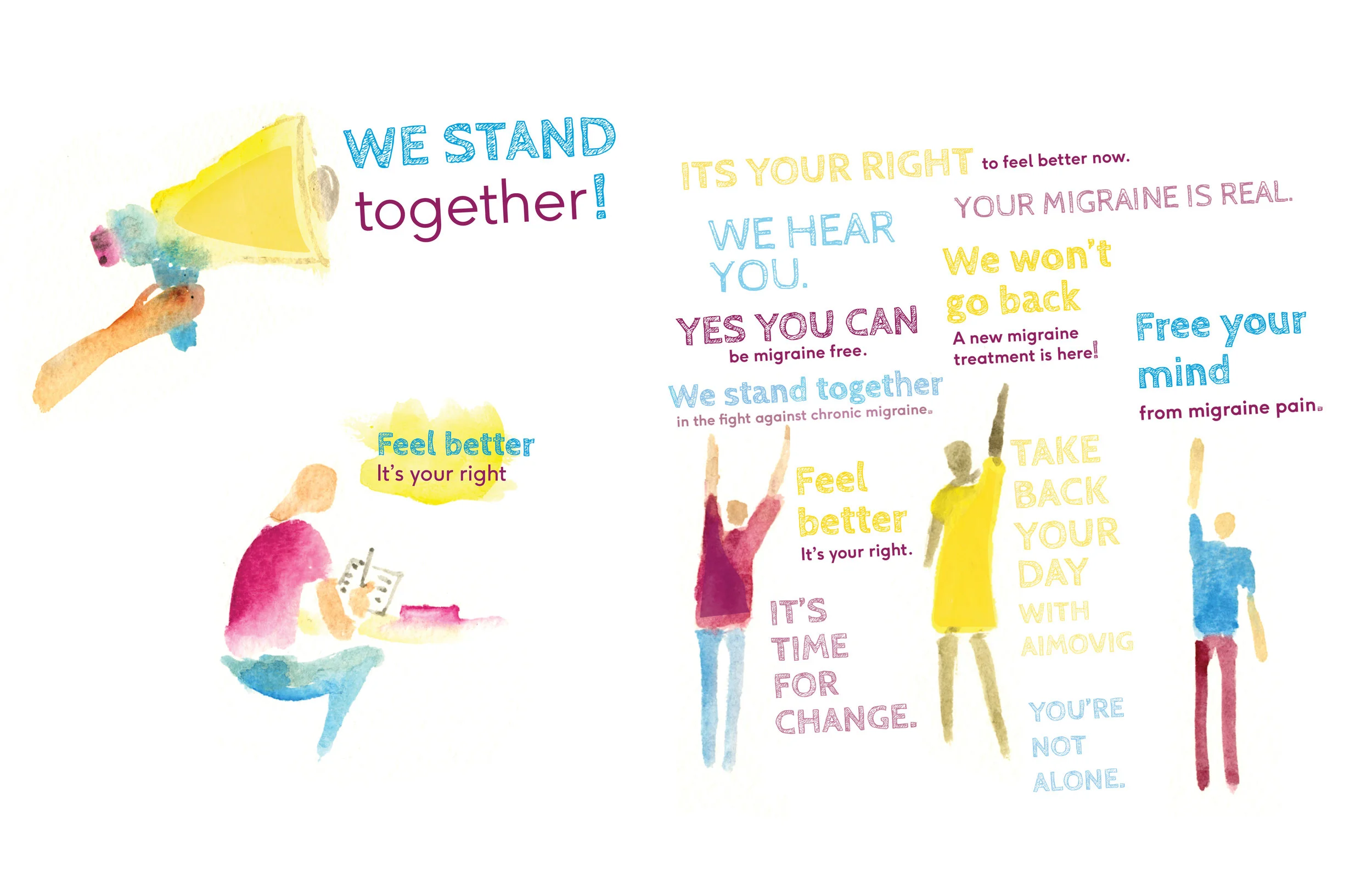 Campaign illustrations and type design