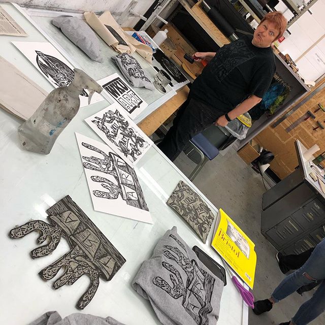 #wkuprintmaking and @marilee_salvator say - come to the WKU and SKYCTC student show at @elliswalkergallery Fri March 22 @ 5 pm for a free hand printed shirt!