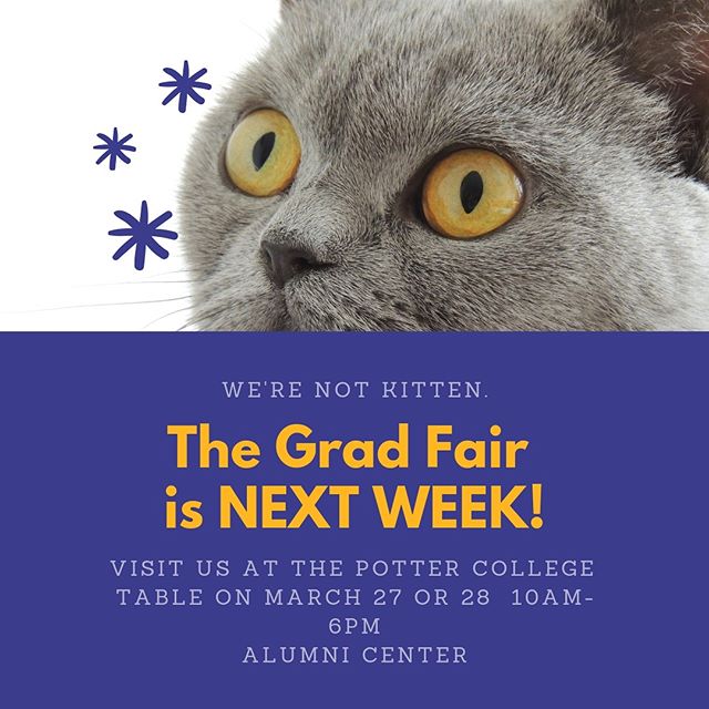 Hey, Grads!! Make sure to go to the Grad Fair next week at the Alumni Center to get all things graduation related! #wkuart #almostalumni