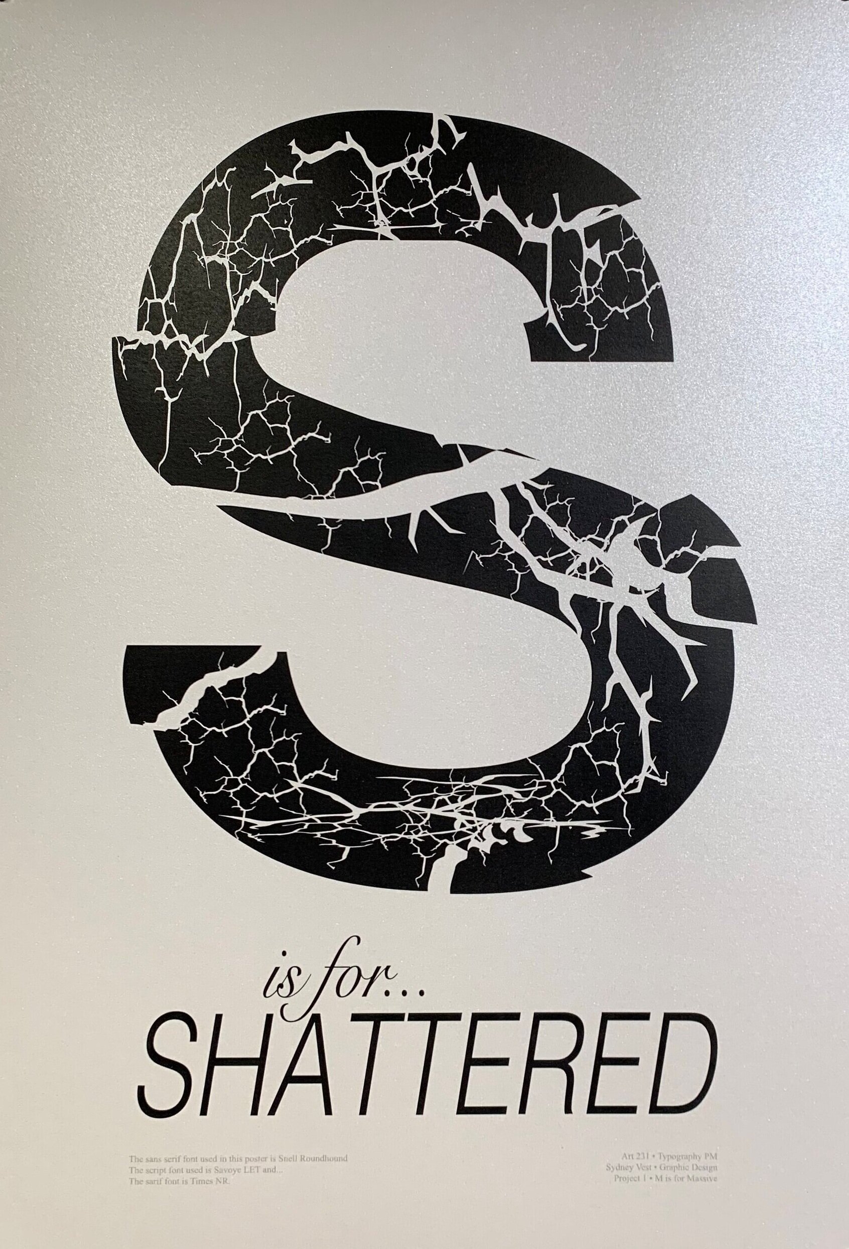 Sydney Vest, "S is for Shattered"