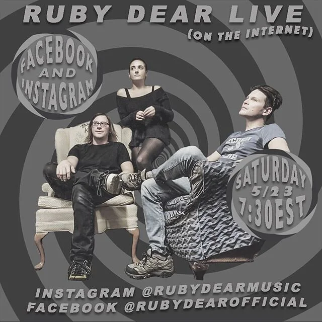 Saturday May 23rd Ruby Dear is playing our very first ever livestream show at 7:30pm! You can tune in right here on Instagram or over on our Facebook page! We&rsquo;ll be playing songs from our upcoming new record, and tunes from the original RD rele