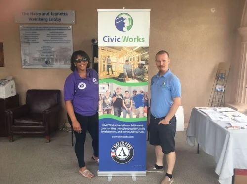 Jae Feyijinmi and Curtis Ellison of Civic Works’ Baltimore Energy Challenge.