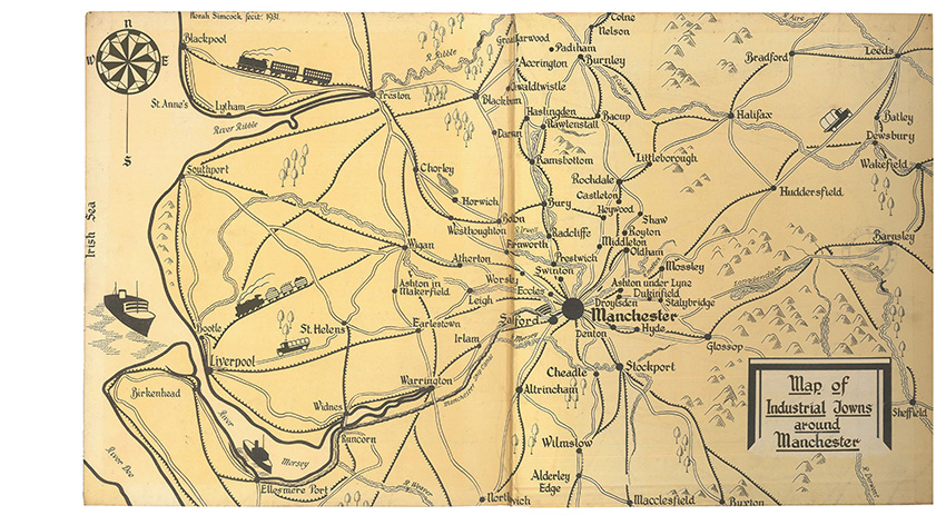 Map of Industrial Towns around Manchester