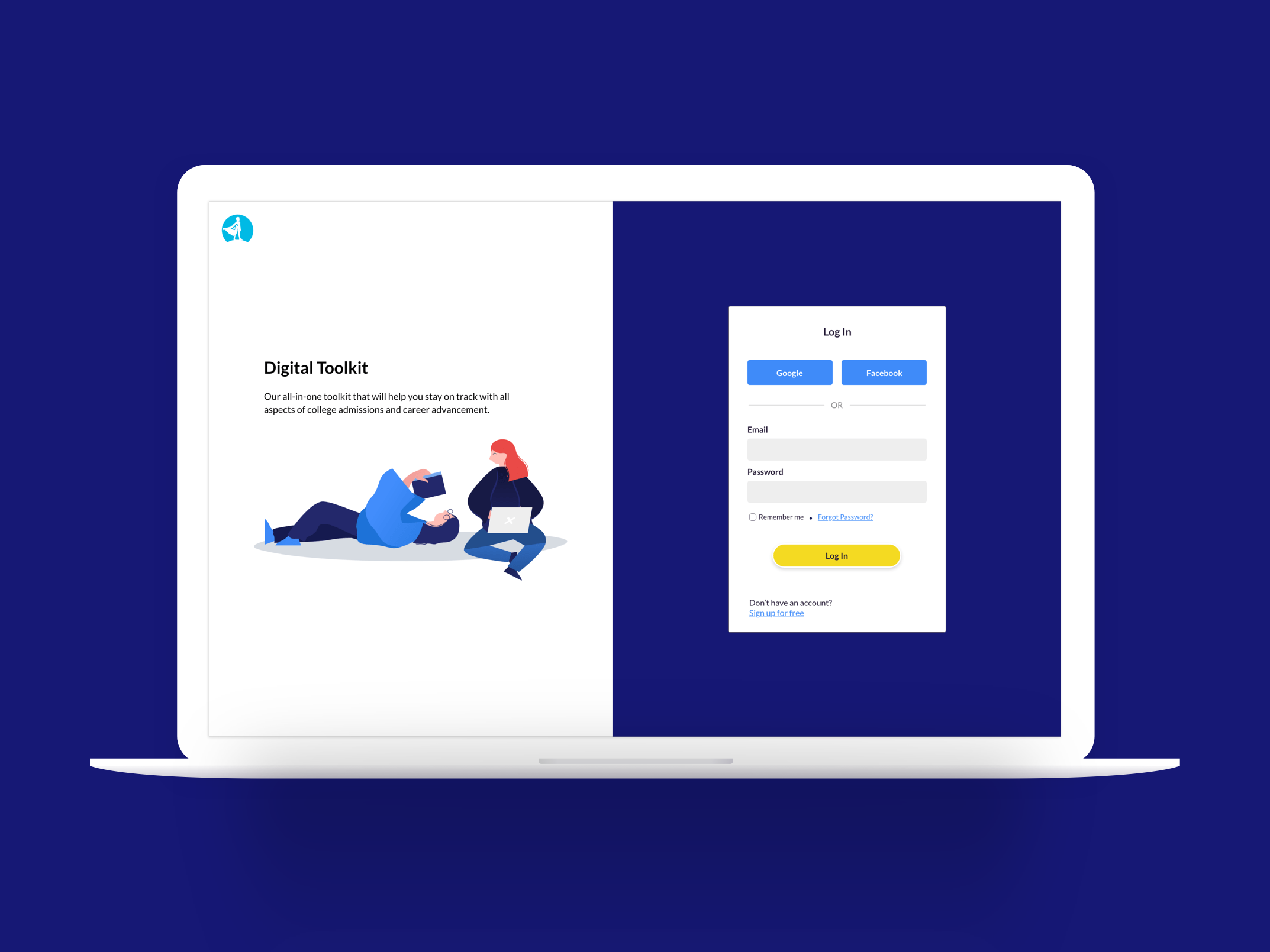 SIGN UP PAGE — IMPROVING THE SIGNUP EXPERIENCE AND DESIGNING A MORE VISUALLY APPROACHABLE PAGE.