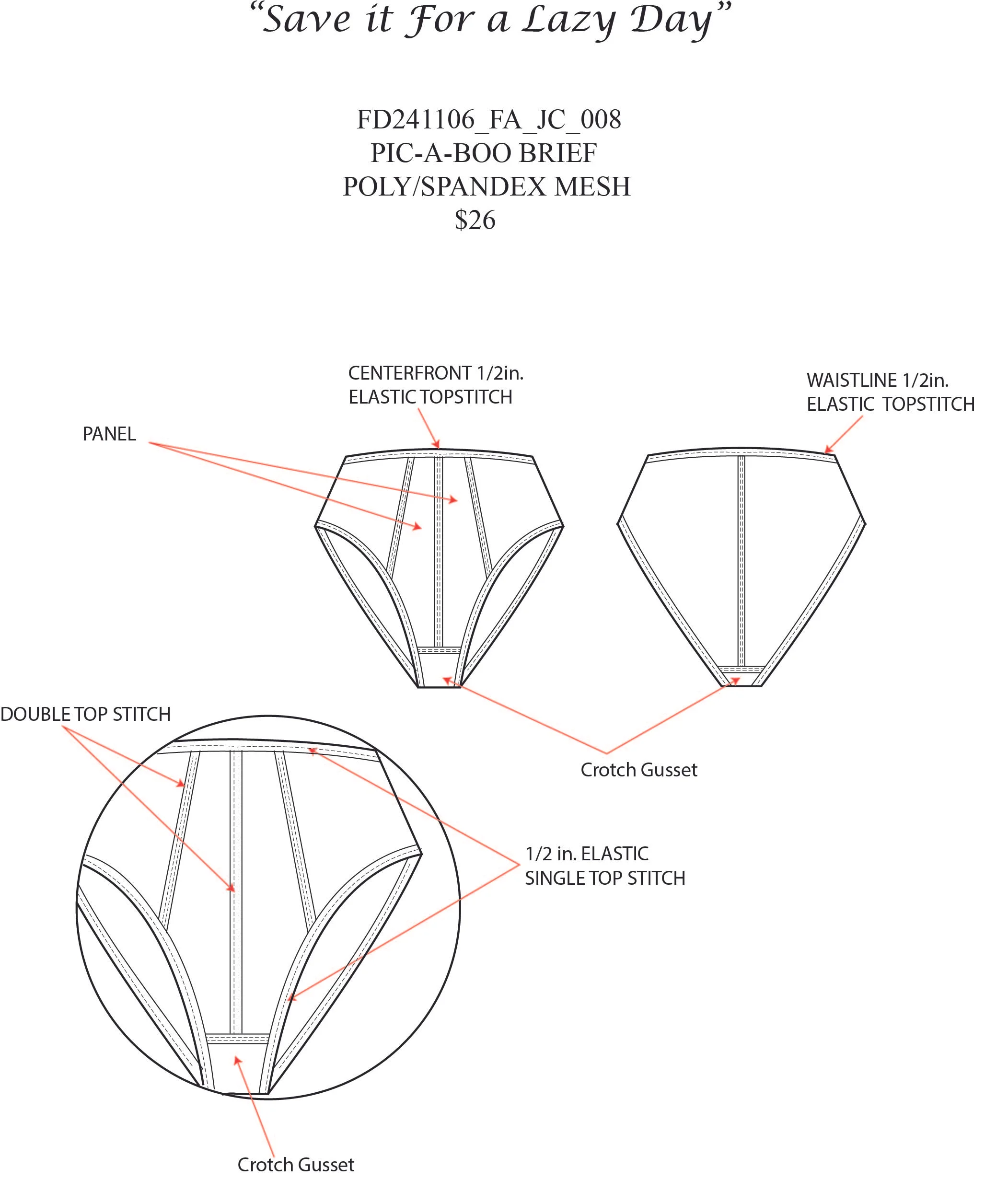 Technicals/Specs/Line Sheets