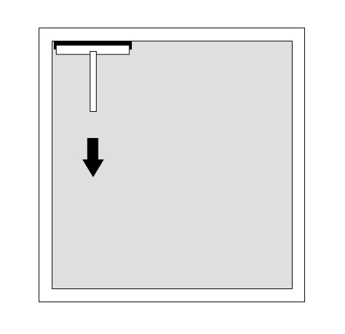 Step 1: Place your squeegee firmly up against the top edge of the window frame.