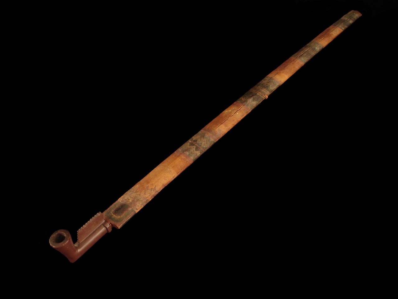 Great Lakes Pipe & Stem, L: 34” Late 18th early 19th century Possibly X- George Catlin collection