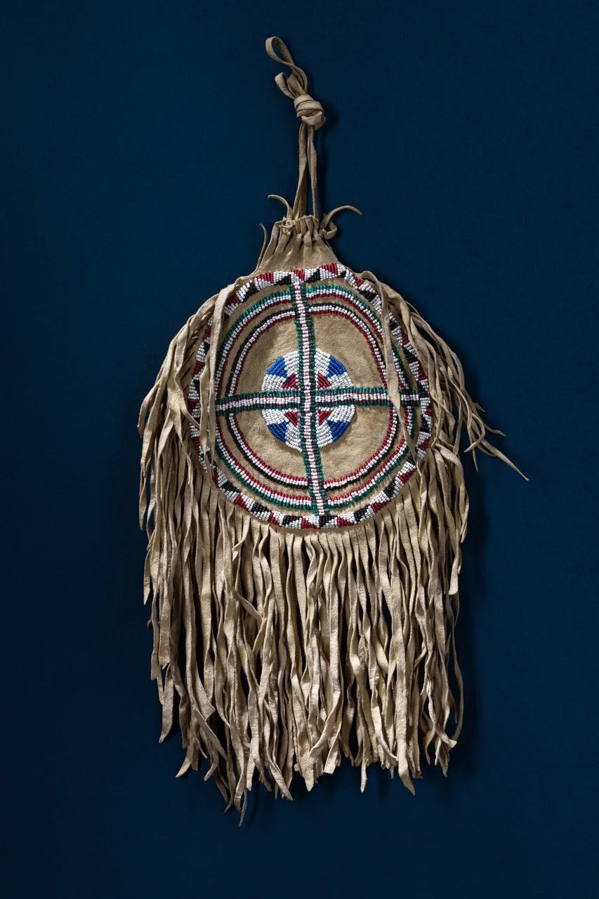 Eastern Apache Beaded and Fringed Pouch