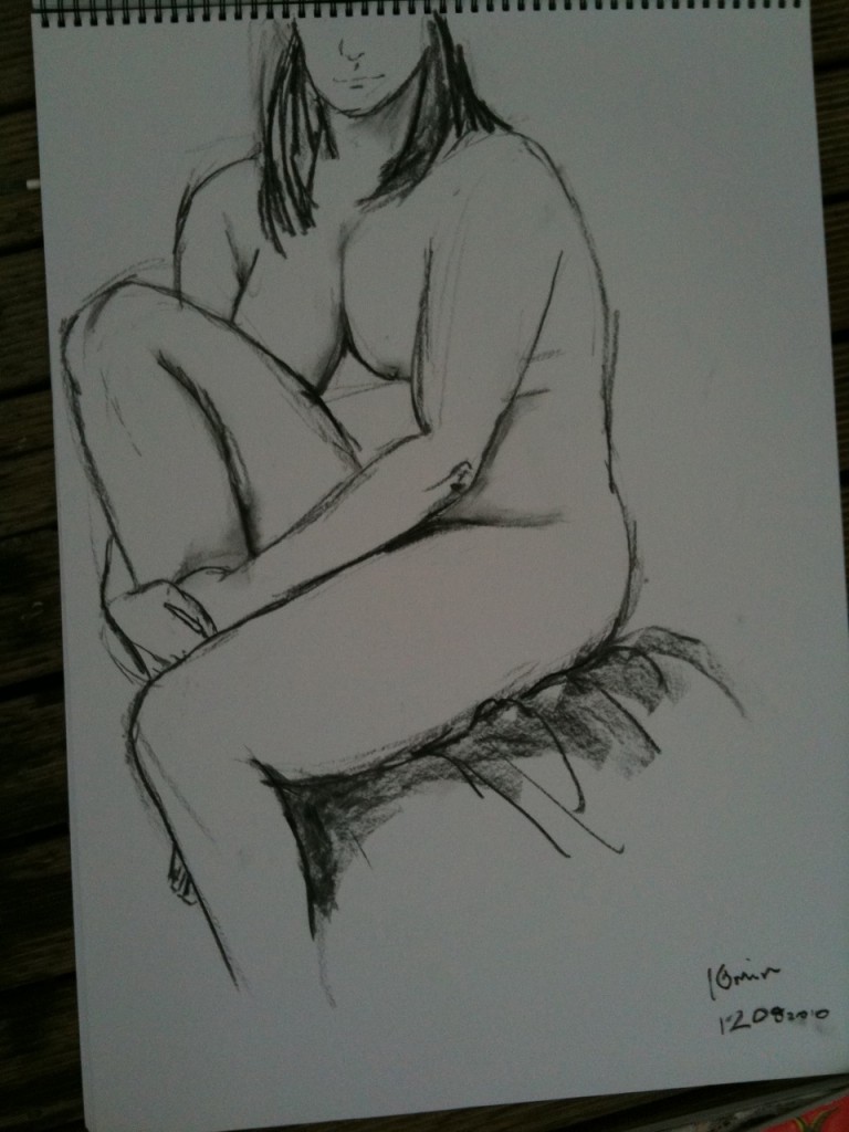 10 mins pose - A2. I'm not sure if I struggle with the bigger size due to a lack of practice, or the inability to see the whole picture at that scale. this is not a favourite. It's educational to see the bad with the good I guess.