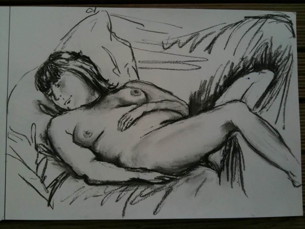 20 mins pose - A3. note: don't spend too much time being hung up on one or two areas, and forget the bigger picture. Like making sure you've captured the composition you wanted, and that your proportions are accurate."