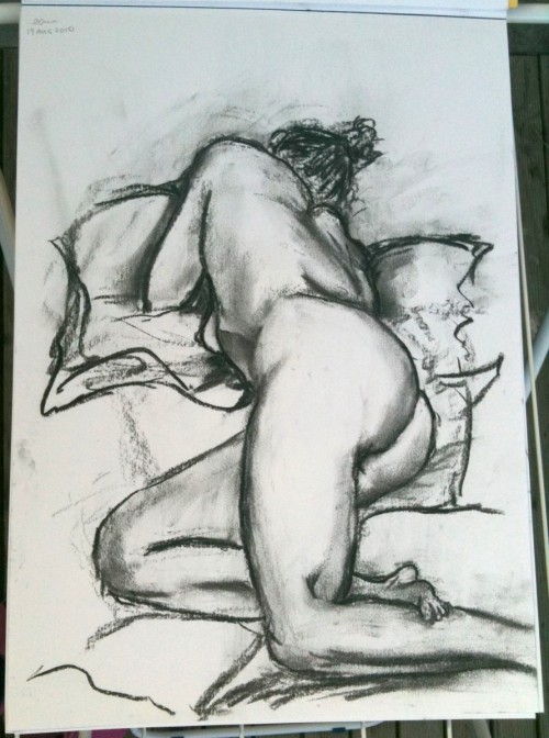 20 mins pose - A3. charcoal