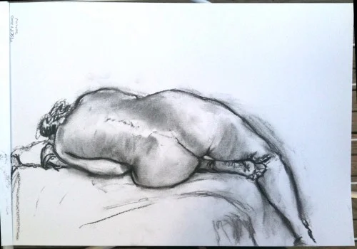 20 mins pose - A3. charcoal"