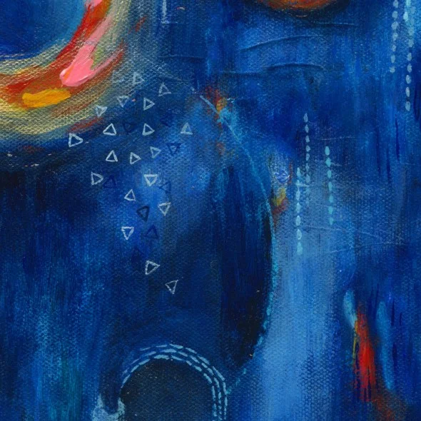 CAPRICIOUS HAZE (Detail) Acrylic on canvas, 10" x 10" ©2012 Brenda Mangalore/Sashé Studio