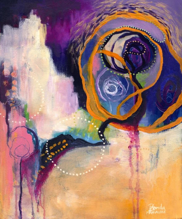 "LACE & SPIRAL Acrylic on Canvas 10 x 12inch ©2012 Brenda Mangalore / Sashé Studio"