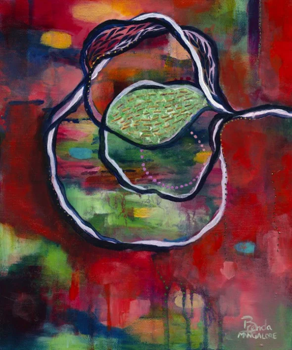 "JUICY BLOOM Acrylic on Canvas 12 x 10inch ©2012 Brenda Mangalore / Sashé Studio"
