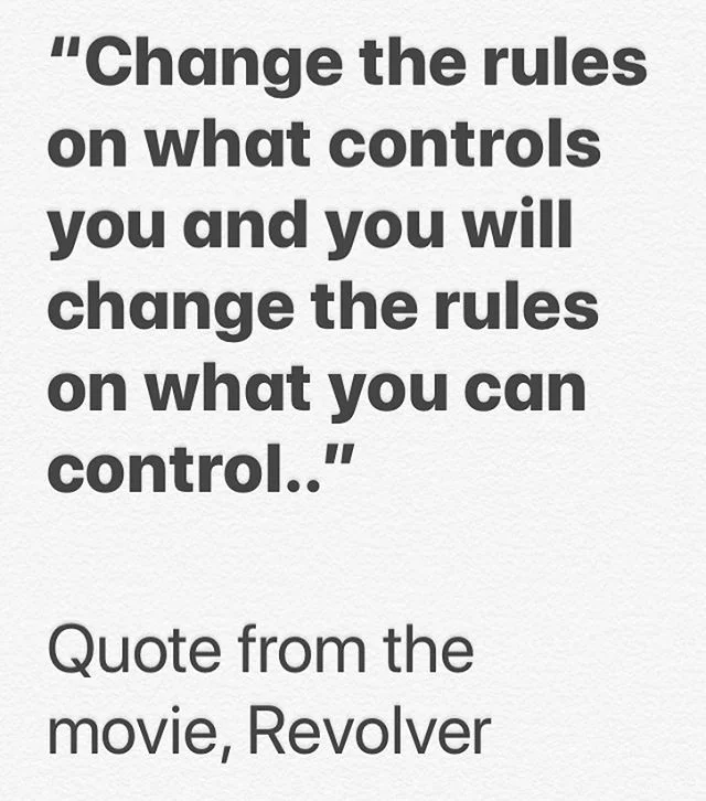 &ldquo;Change the rules on what controls you and you will change the rules on what you can control..&rdquo;
Quote from the movie, Revolver

Whatever it is that controls us, once we become aware we can begin working to take the power back. Be it Guilt