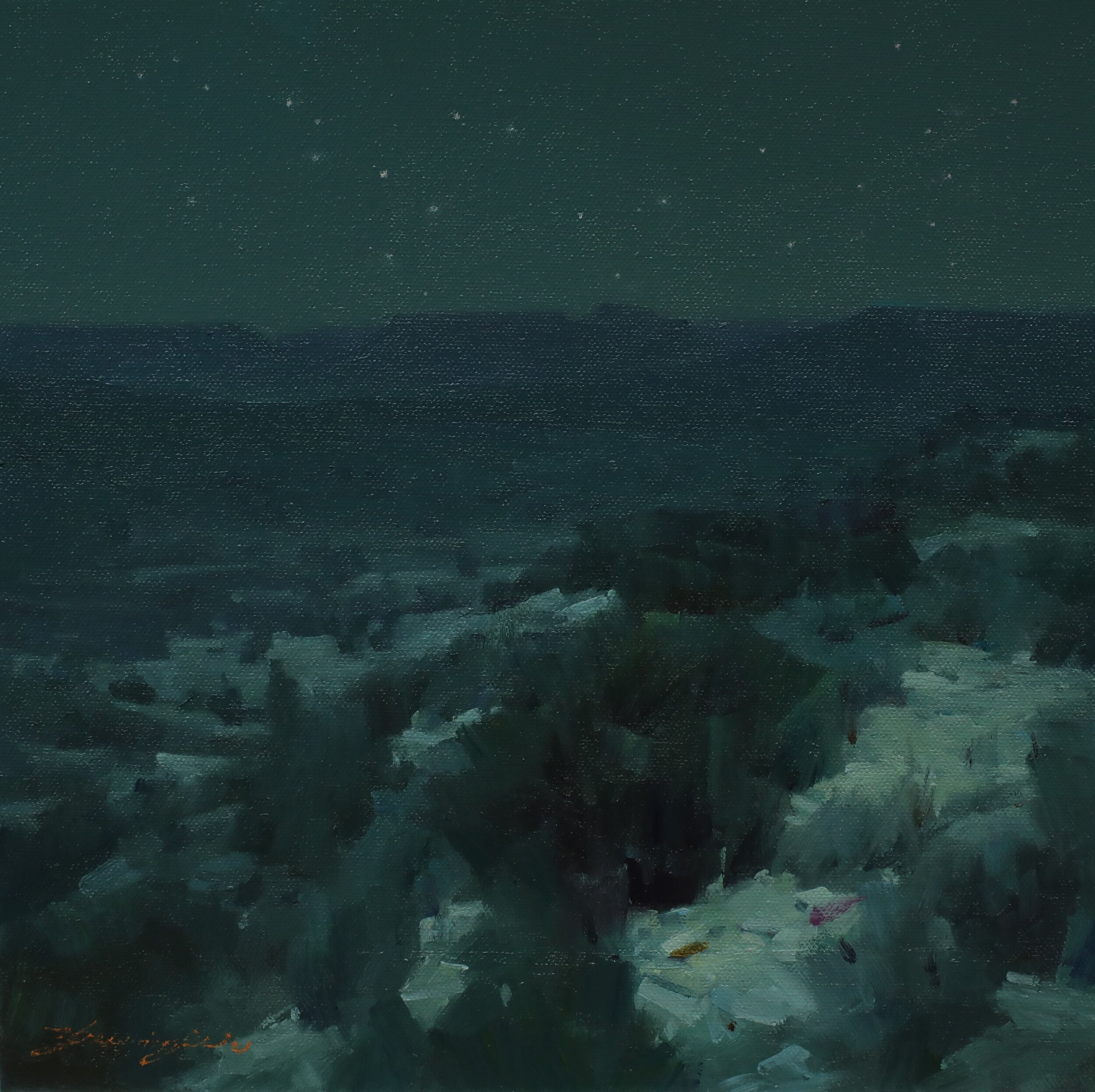 A Night of Tranquility by Zhaoming Wu | 12" x 12" | Oil | $3,900