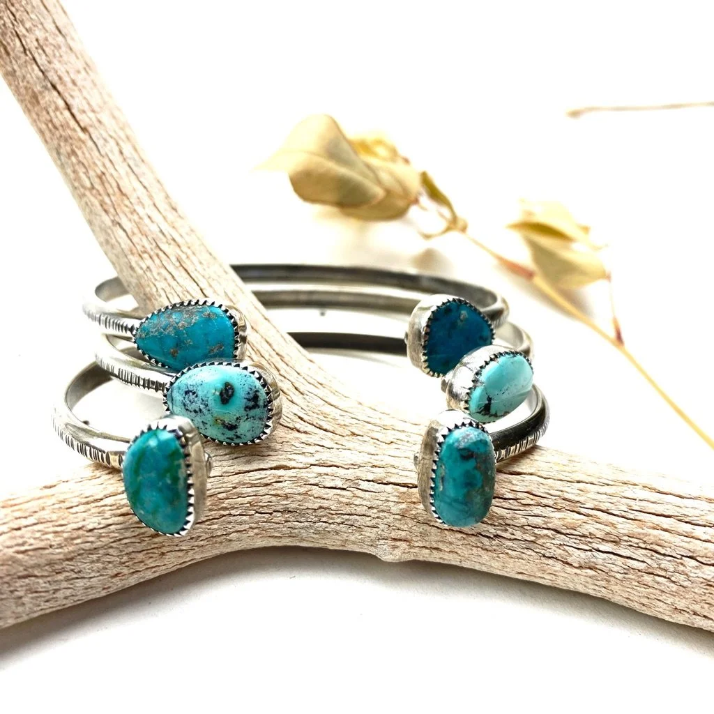 "Make it at Meltdown" Double Turquoise Cuff Bracelet
