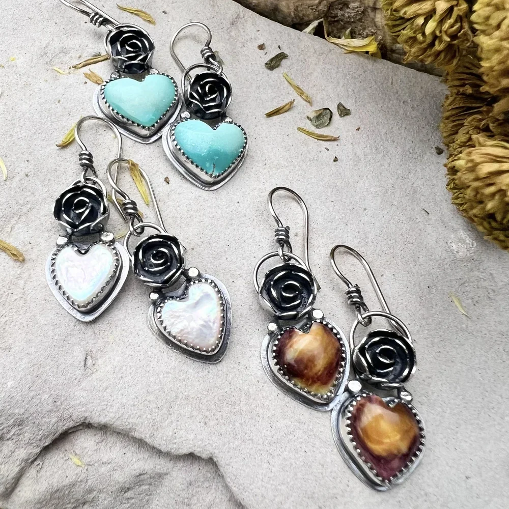 "Make it at Meltdown" Blooming Heart Earrings