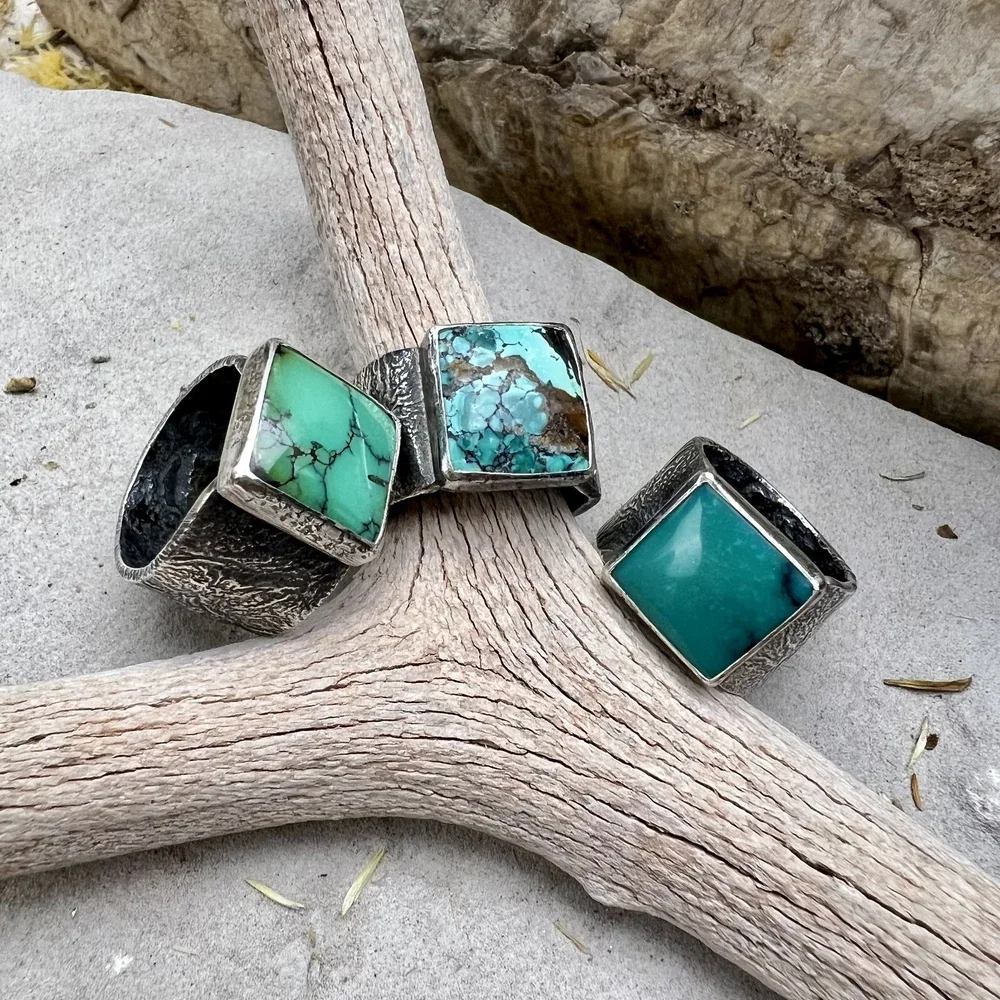"Make it at Meltdown" Reticulated Turquoise Ring