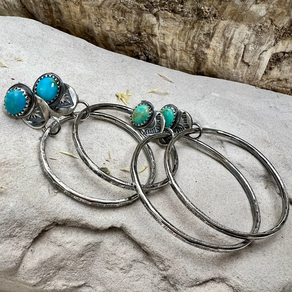 "Make it at Meltdown" Turquoise Statement Hoops