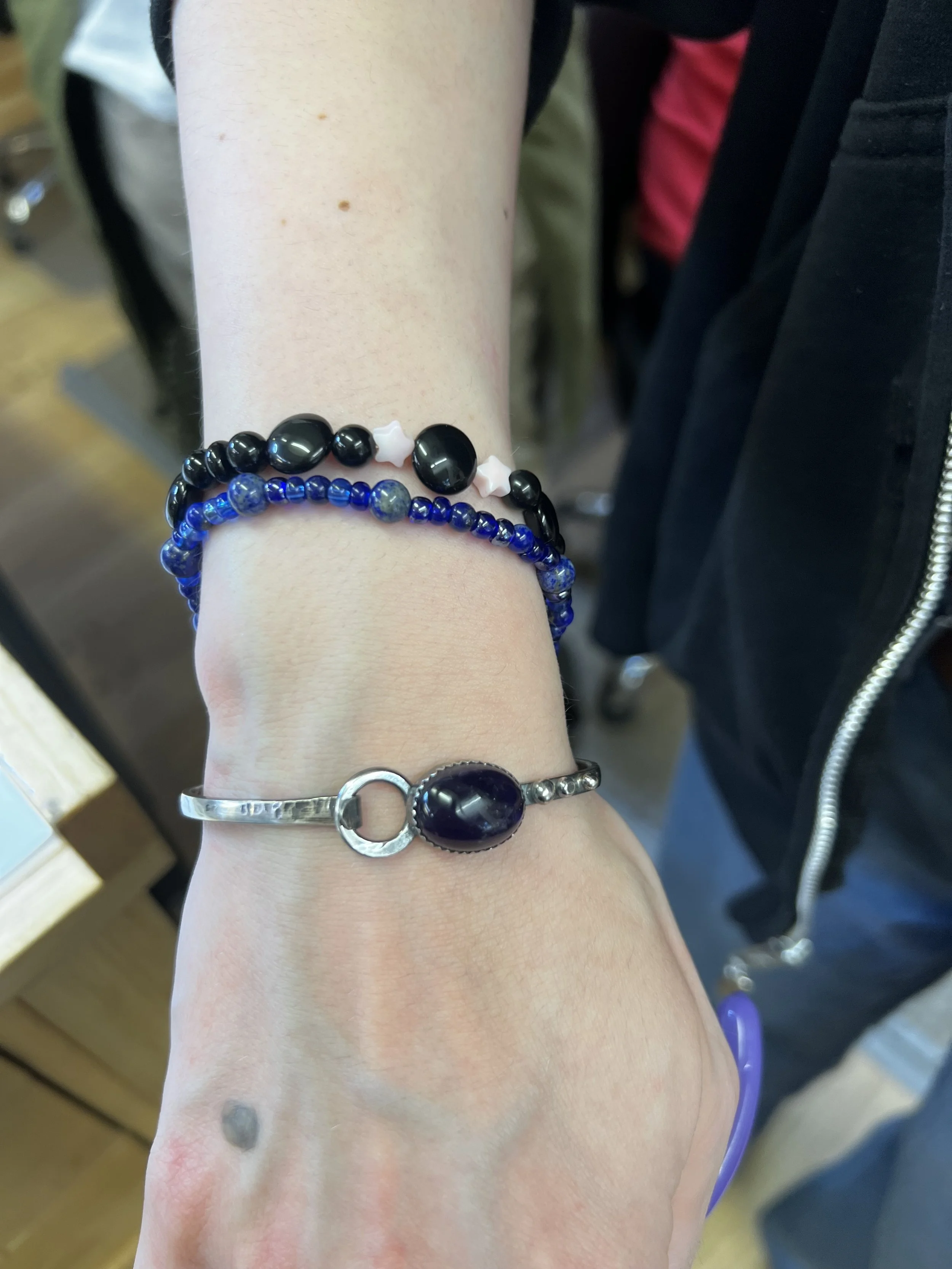 Finished Infinity Latch Bangle jewelry making class in Albuquerque