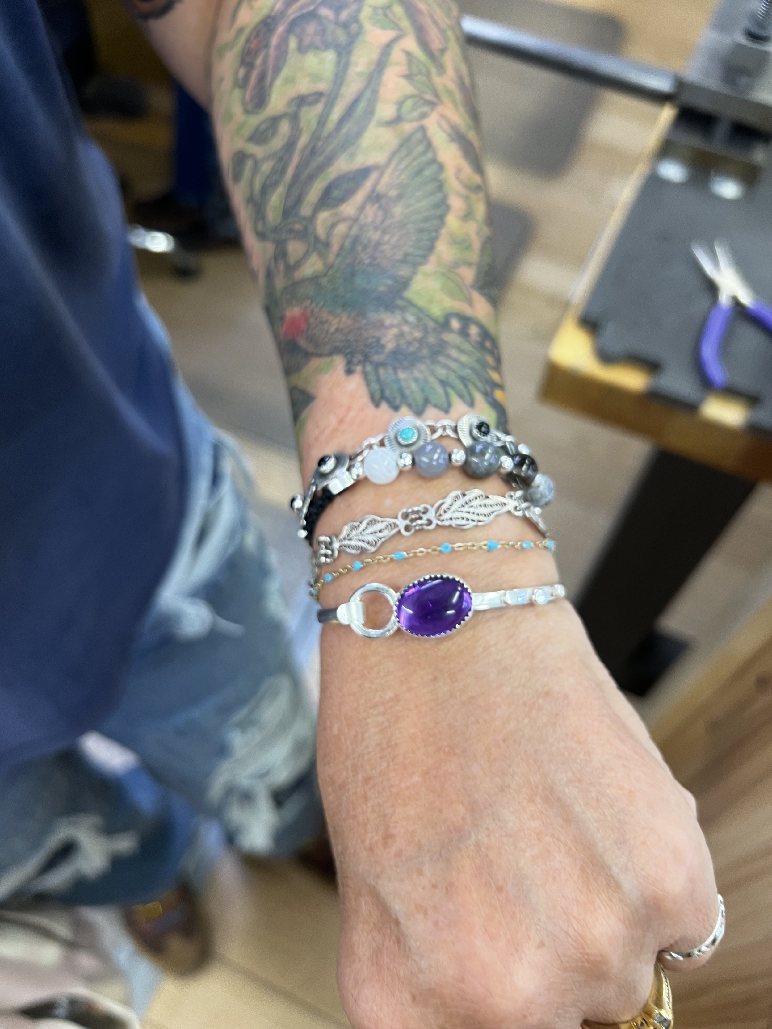 Custom-fit Infinity Latch Bangle jewelry making class in Albuquerque