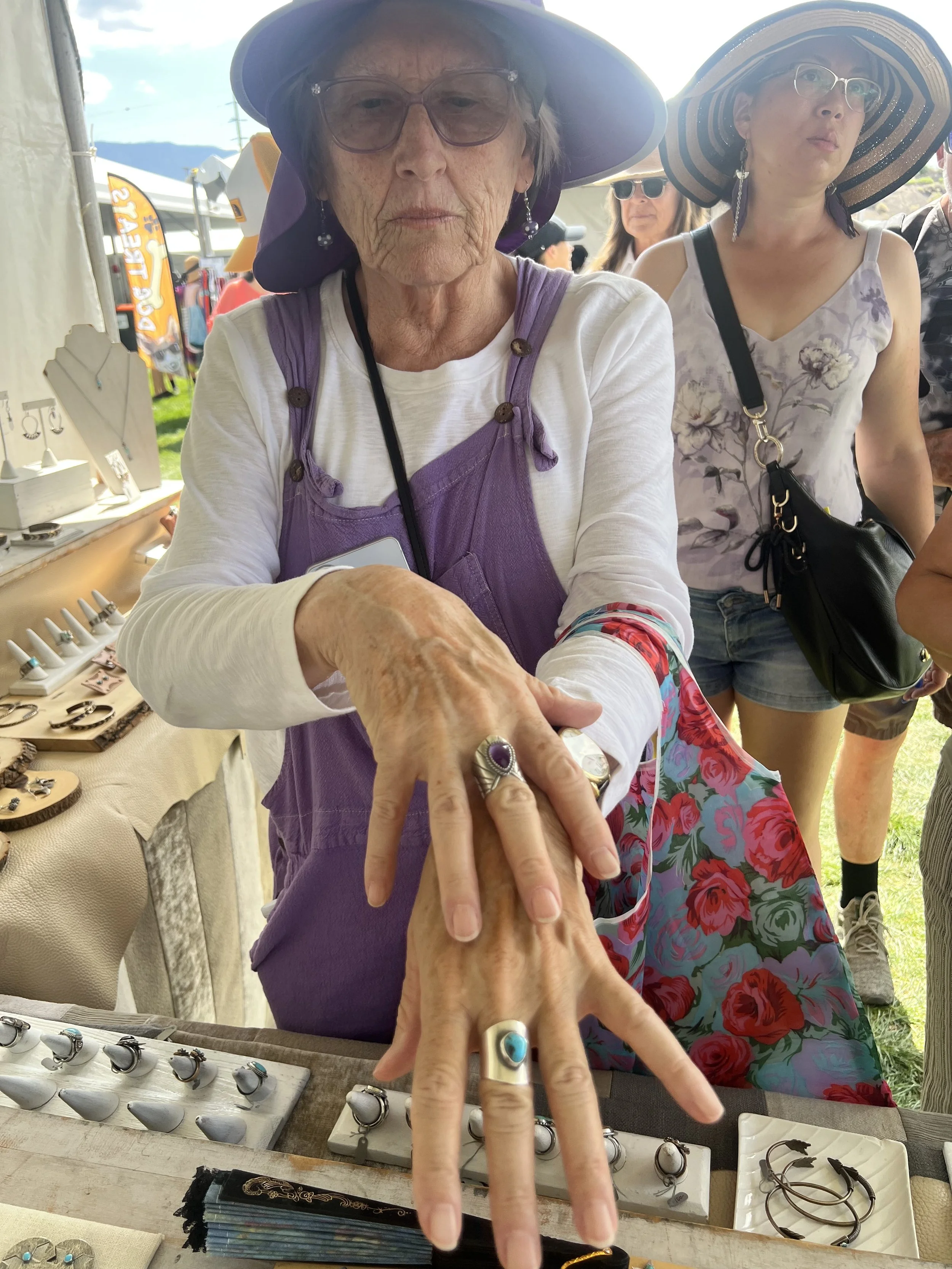 Trying on rings jewelry making classes in Albuquerque