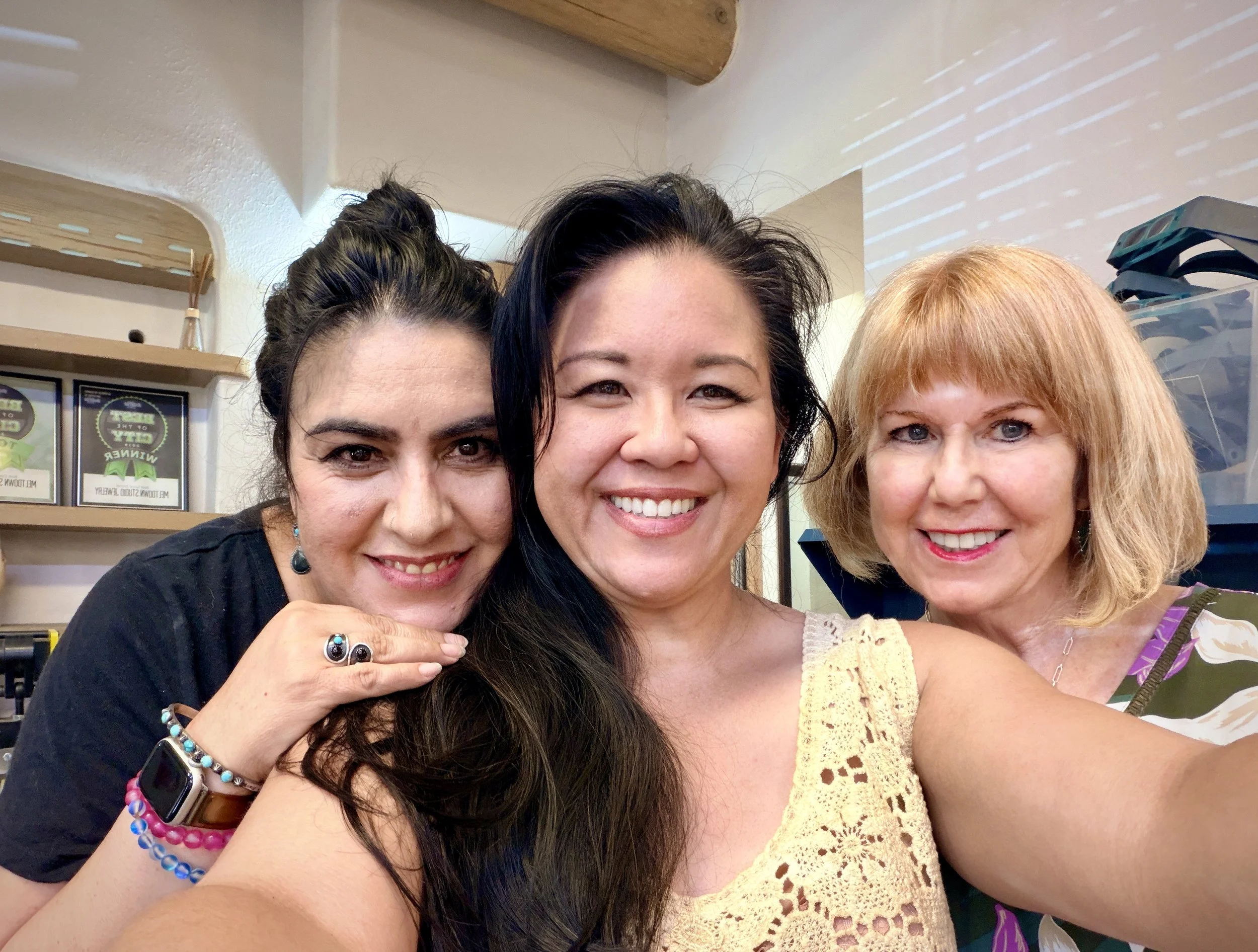 Students at Meltdown Studio during a Jewelry Making Class in Albuquerque