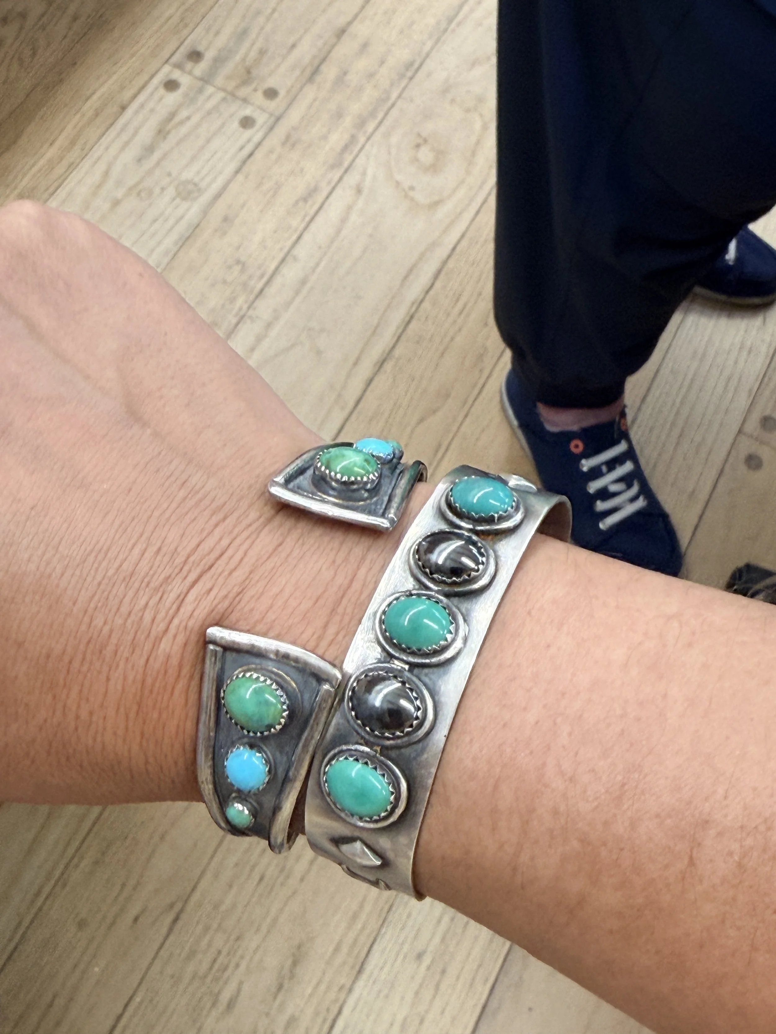 Finished gemstone cuff from a Jewelry Making Class in Albuquerque