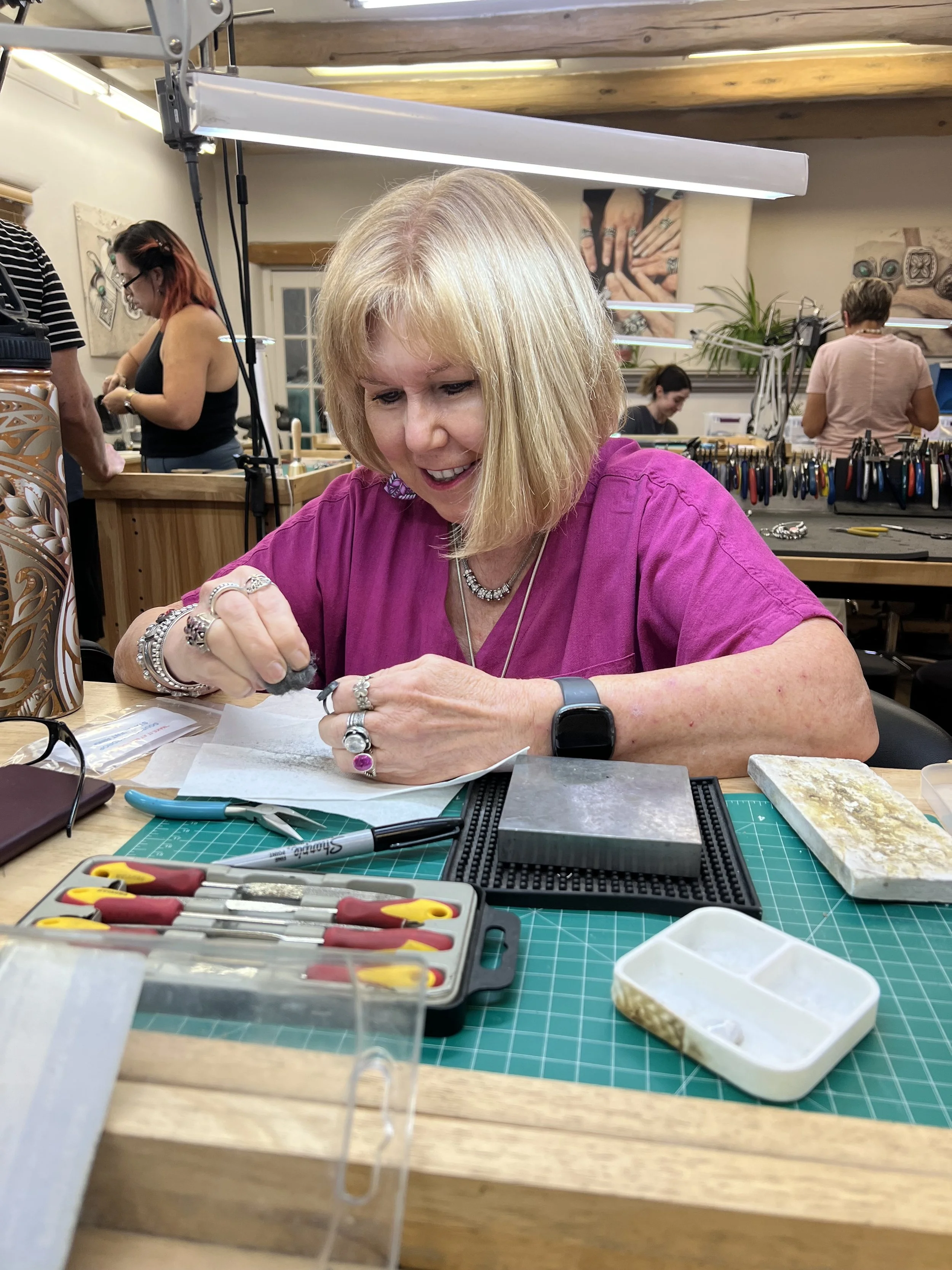 Student working at the bench