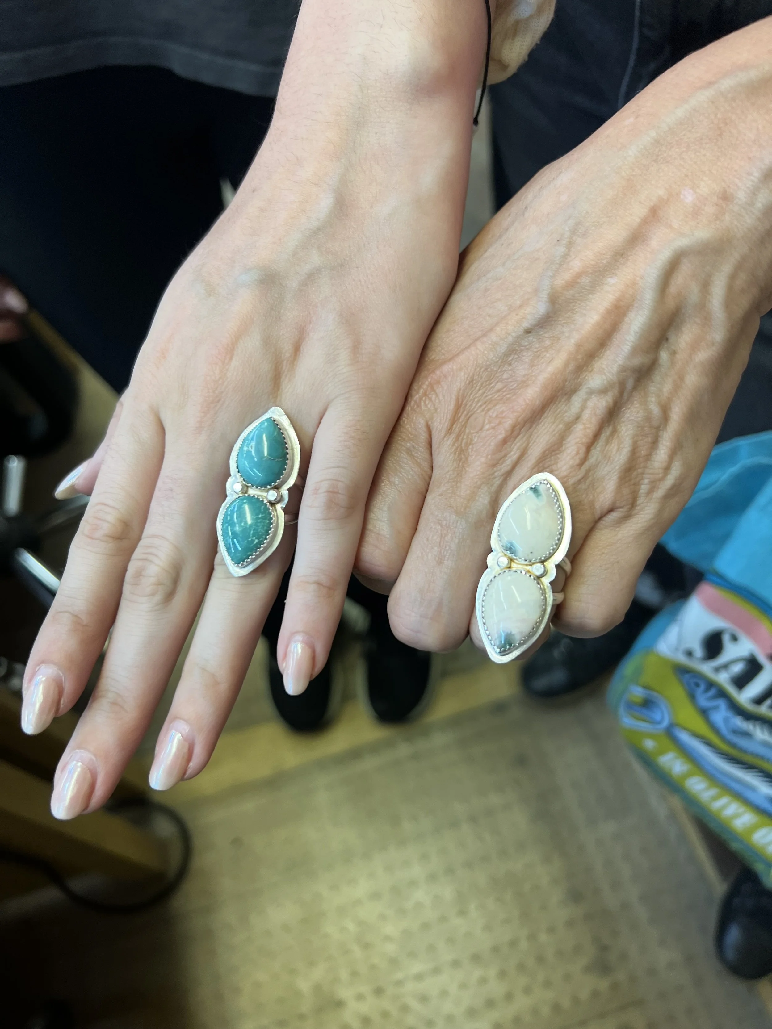 Finished turquoise rings