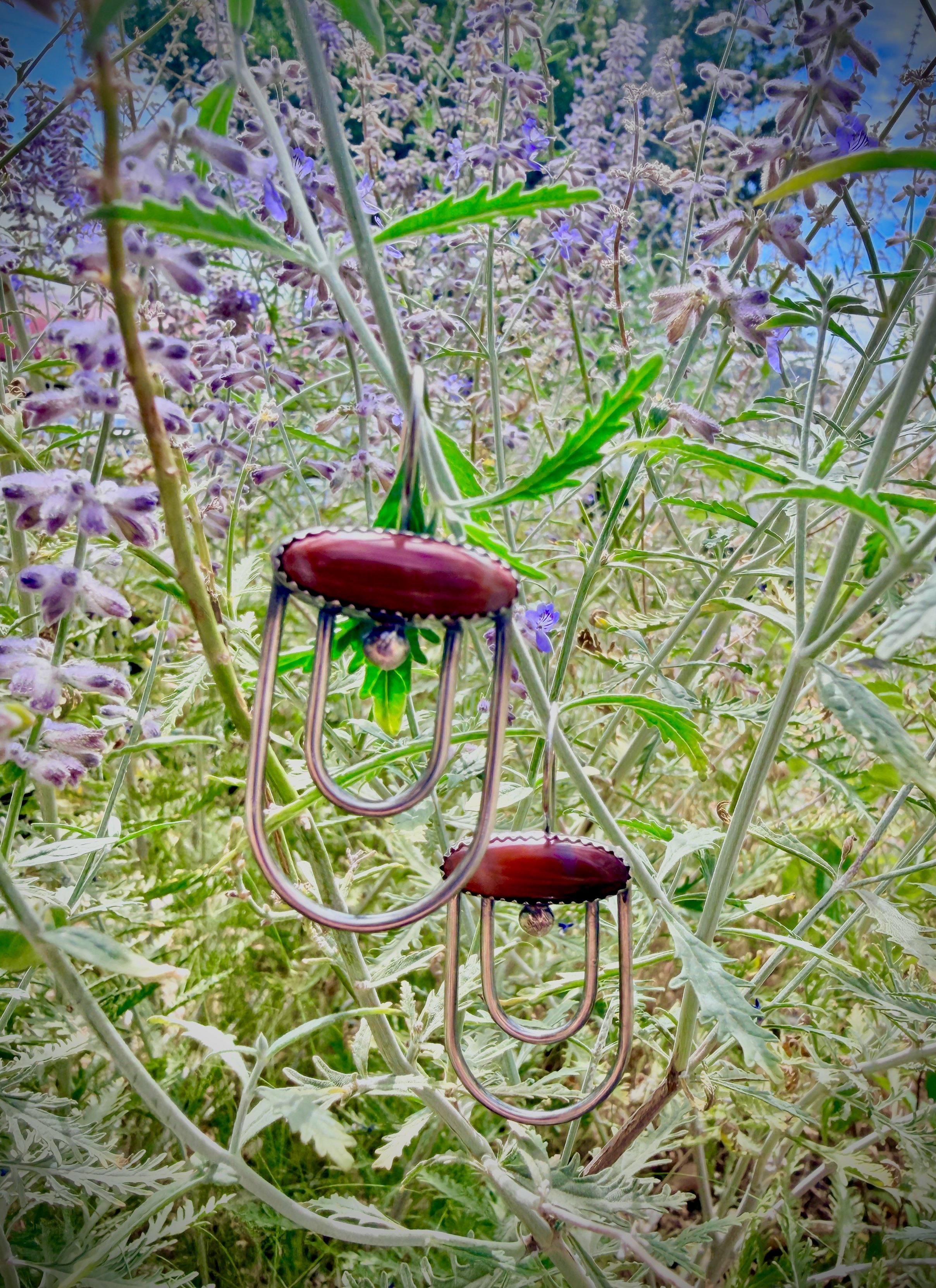 Finished Jasper Canyon earrings in nature
