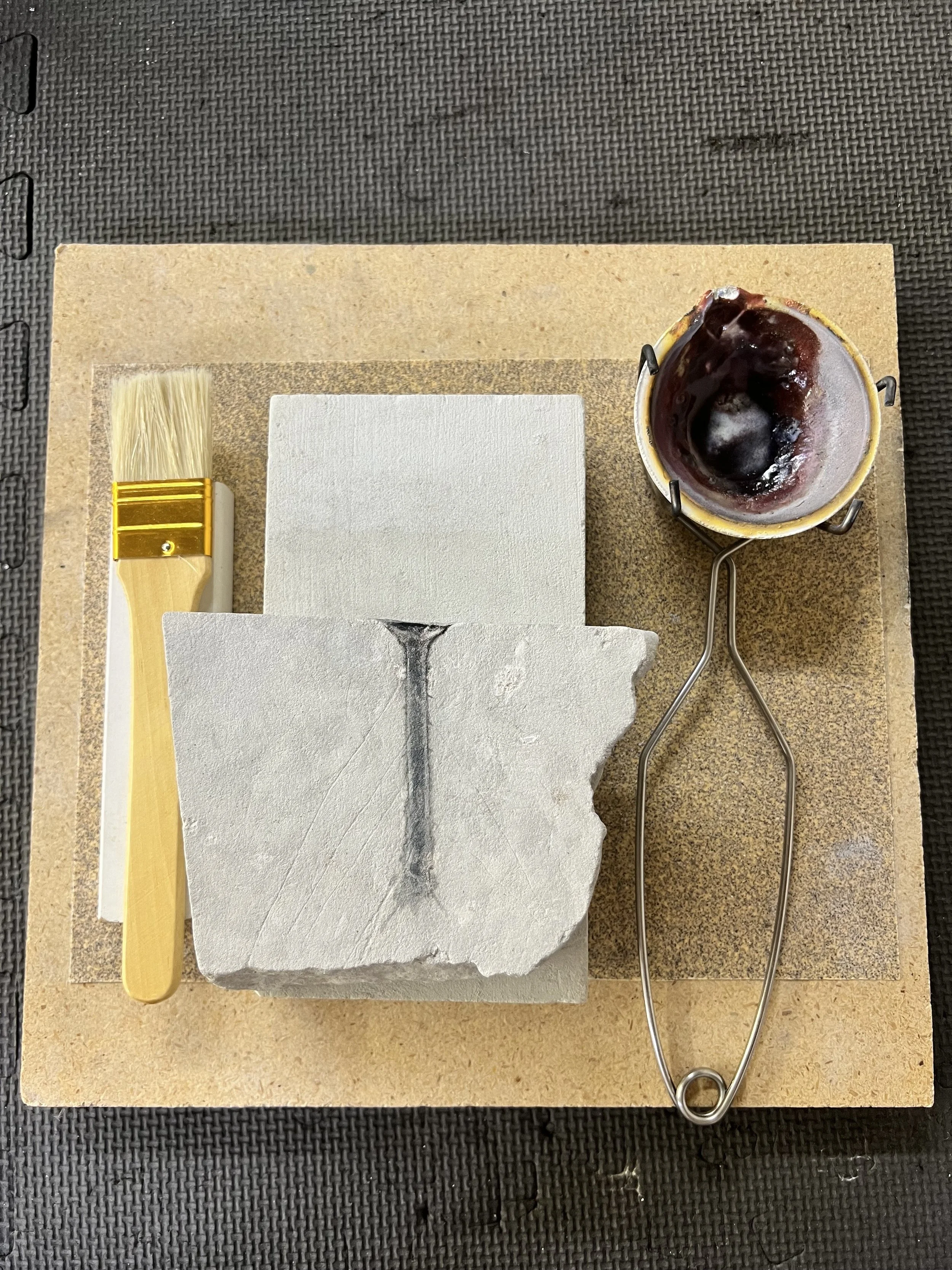 Materials prepared for making a wedding band
