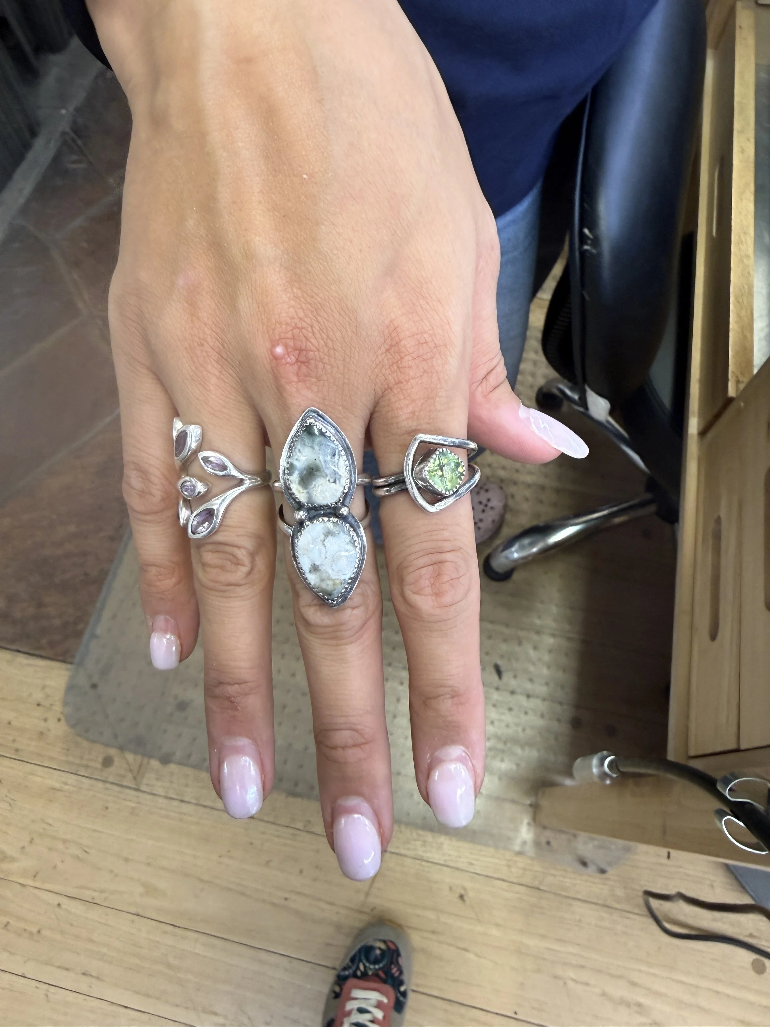 Close up photo of the handmade ring