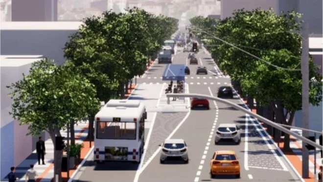 Corredores de ônibus preservam calçada e dão acesso ao comércio