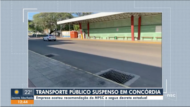Após recomendação do MPSC, Concórdia suspende transporte público