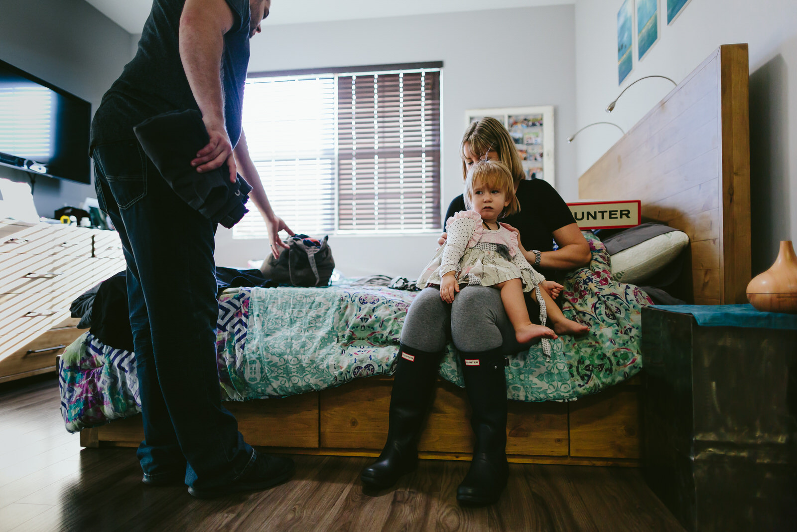 family getting ready for the day tiny house photo