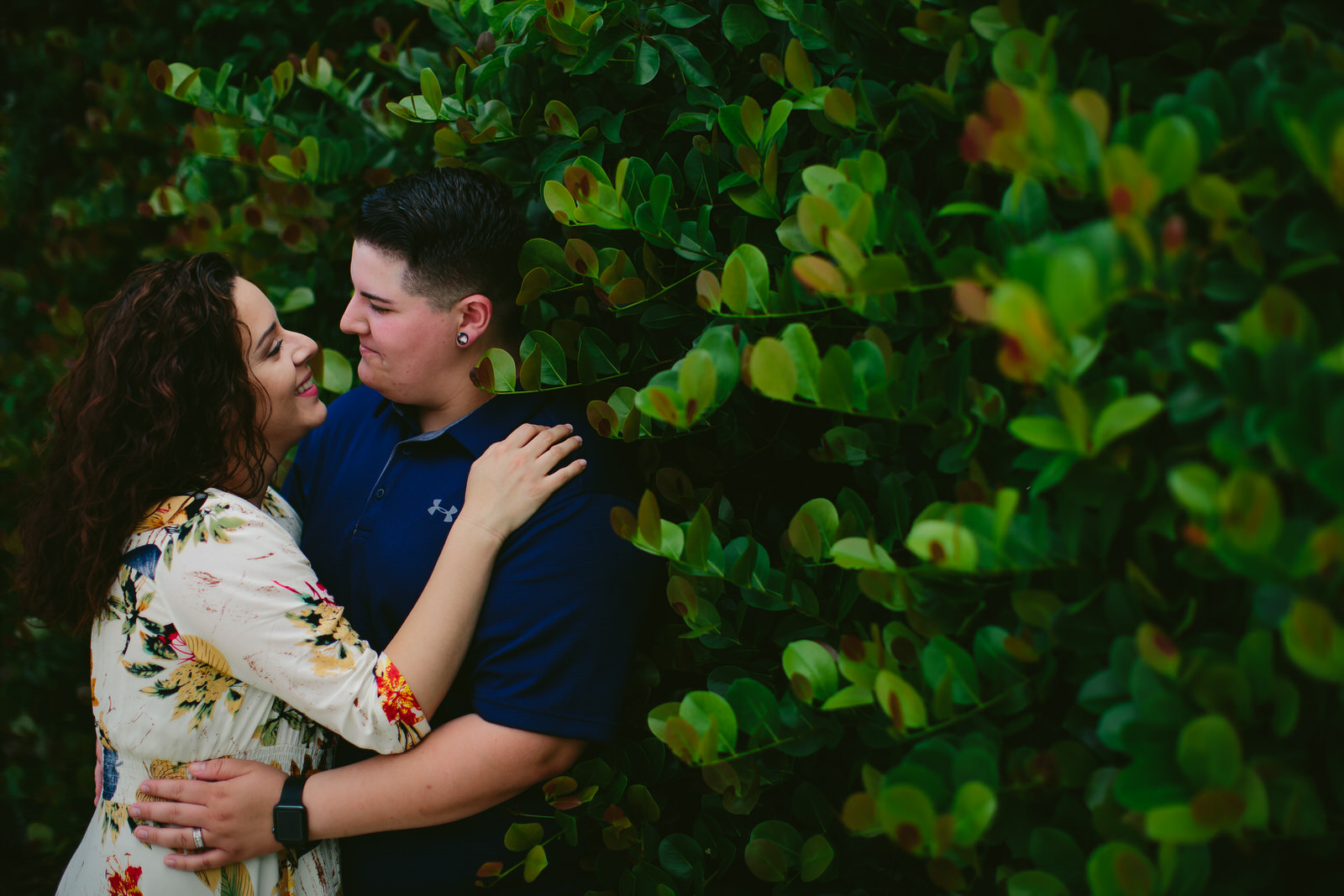 Cute LGBTQ Couple enjoying each others embrace Hollywood Florida Gay Weddings