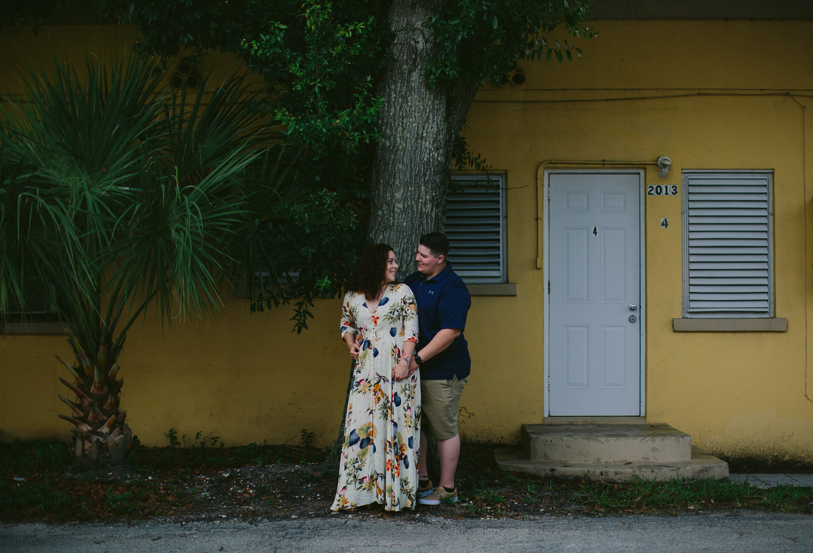 Lesbian couple Engagement Portraits in Downtown Hollywood GLBTQ