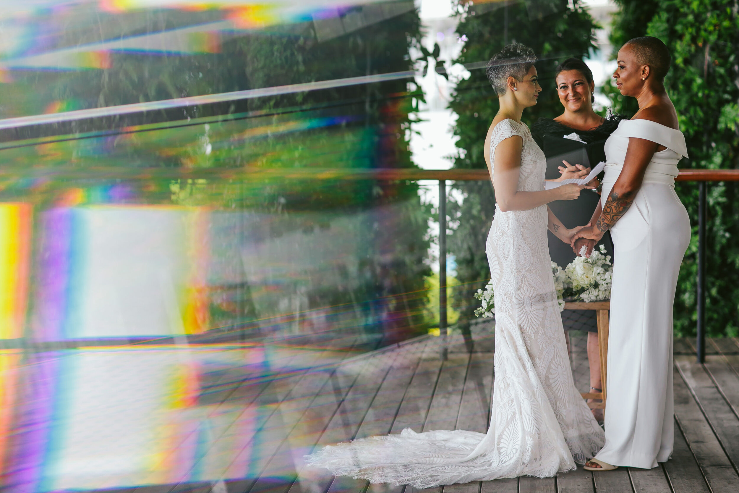 Rainbow Flare Lesbian Elopement Miami