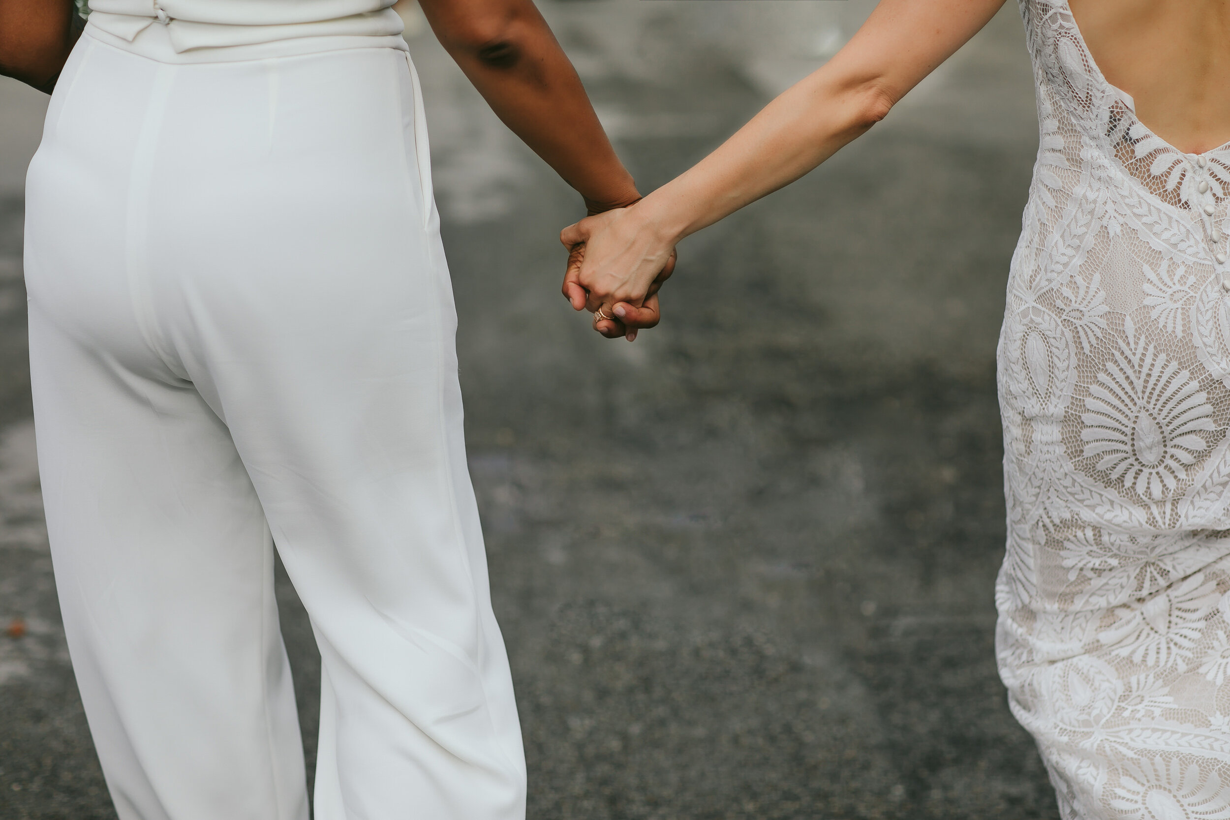 Brides Holding Hands Wynwood Elopement