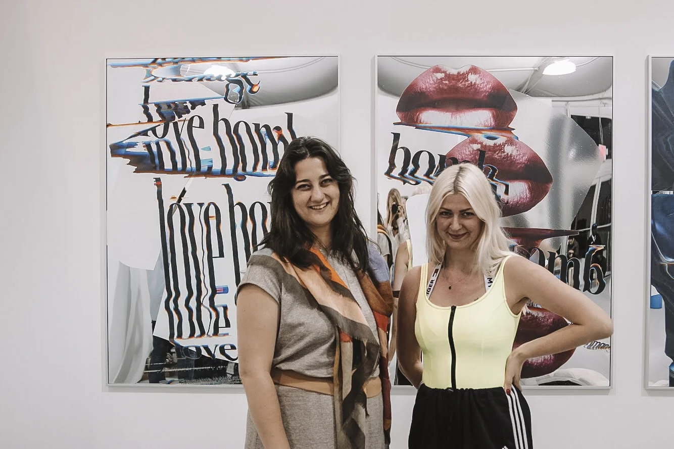 Art Advisor Tracy Kinnally with artist Hannah Perry