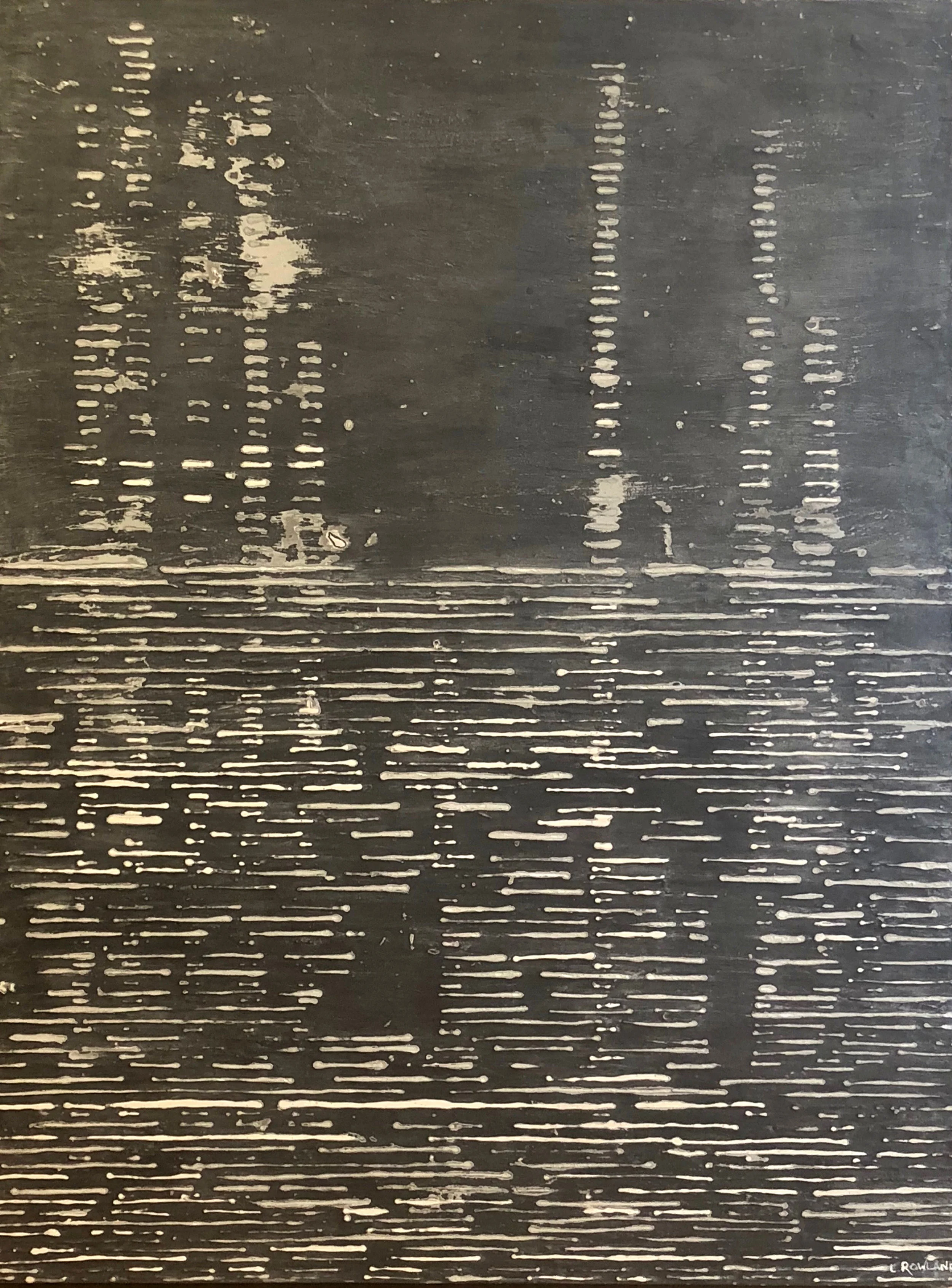 “Help” 48 x 36 mixed media on wood panel Soundwaves from The Beetles Help. This captures the verses “Help; I really need somebody. Help; I really need someone. Help.” These paintings are created with a patented layering and removal technique. I omit pricing to protect the privacy of my collectors. Feel free to reach out to me for prices. If this painting is sold, or maybe to the right size and you want it in your world, allow me to paint something inspired by it just for you. reach out via the contact information in the “About section”