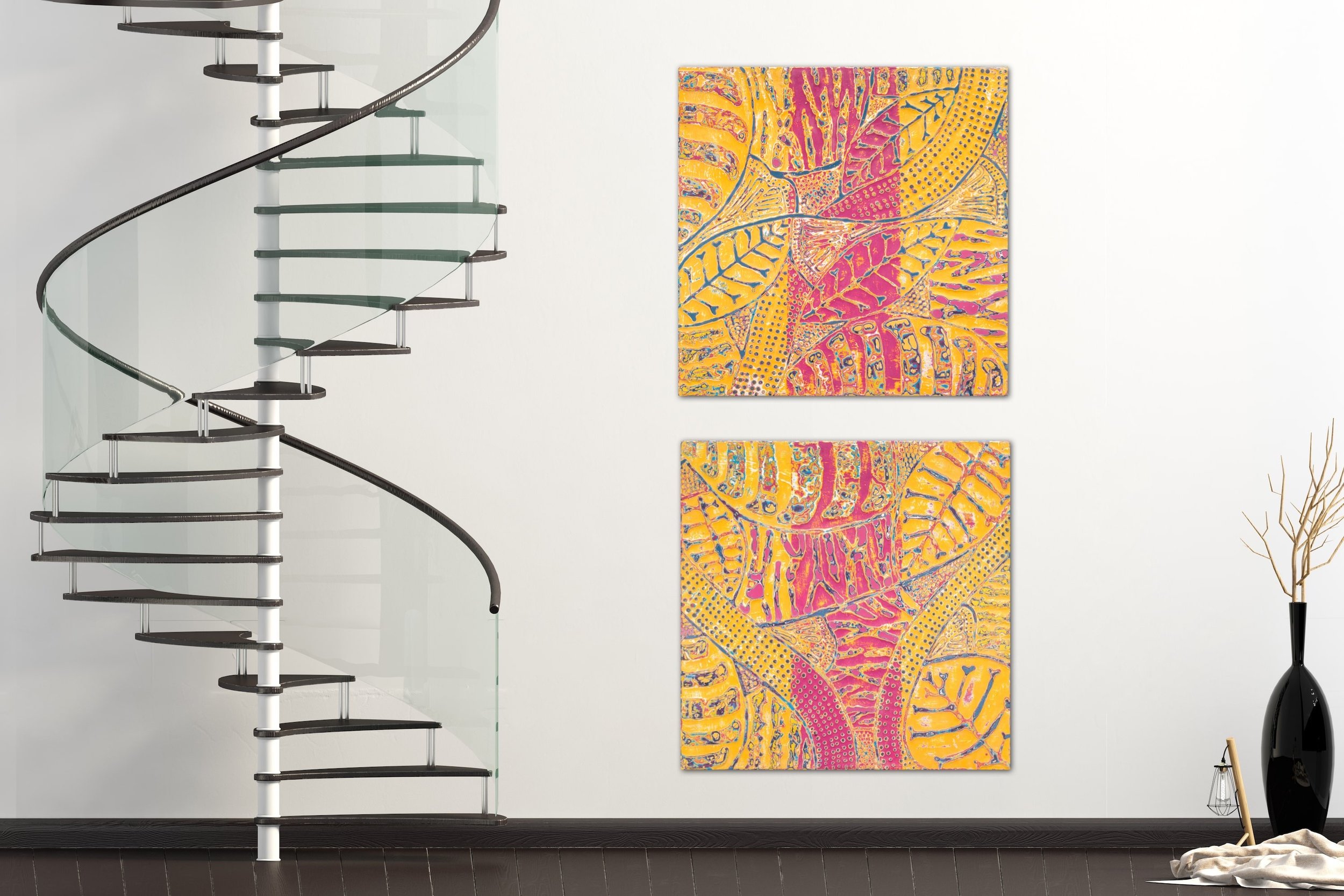 Fuchsia and Fire I & II 2.JPG