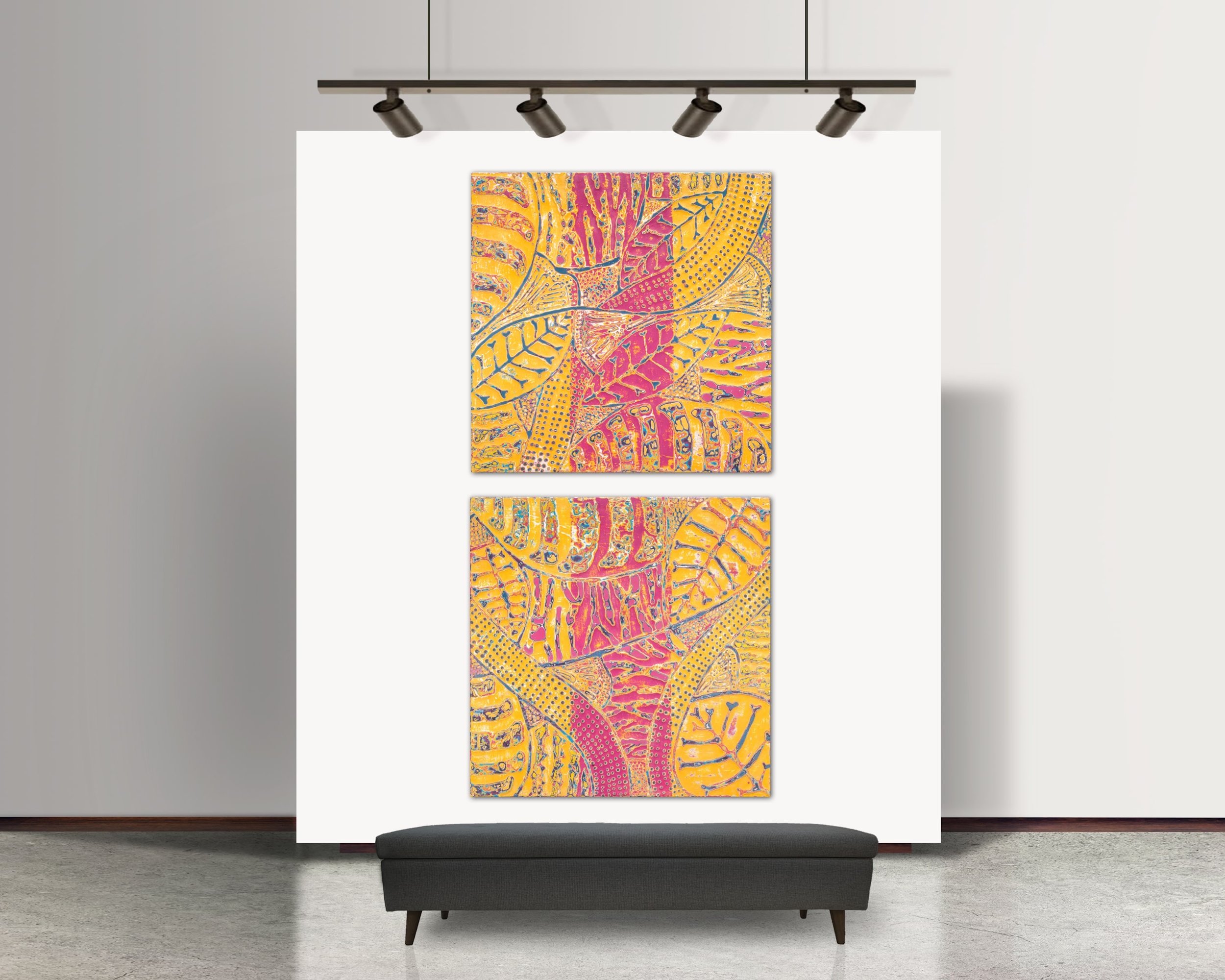 Fuchsia and Fire I & II 3.JPG