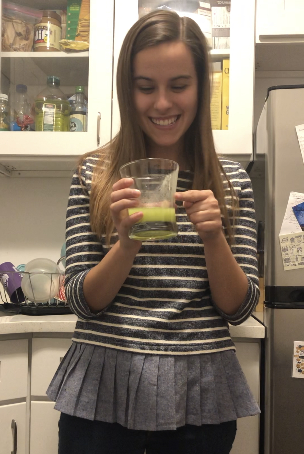 Image taken by Samantha McHenry - photo of Sara Kreski Celery Juicing, 2019.