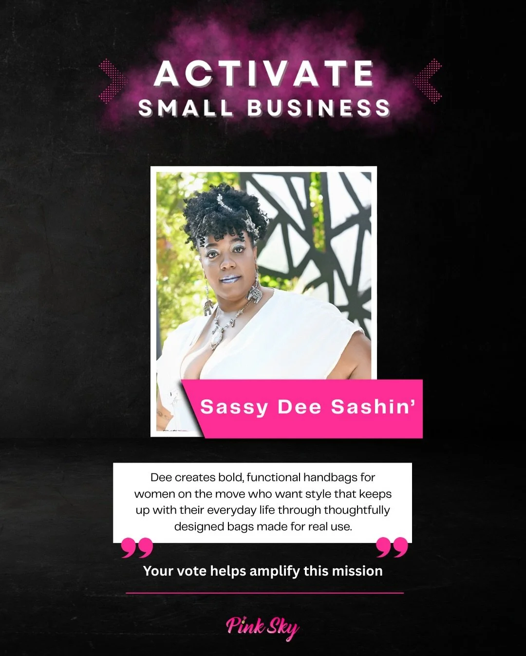 Your bag shouldn&rsquo;t slow you down or hurt your body.

Sassy Dee Sashin&rsquo; was created because Dee was tired of heavy purses, disorganization, and daily discomfort &mdash; and realized she wasn&rsquo;t alone.

Her brand designs stylish, hands